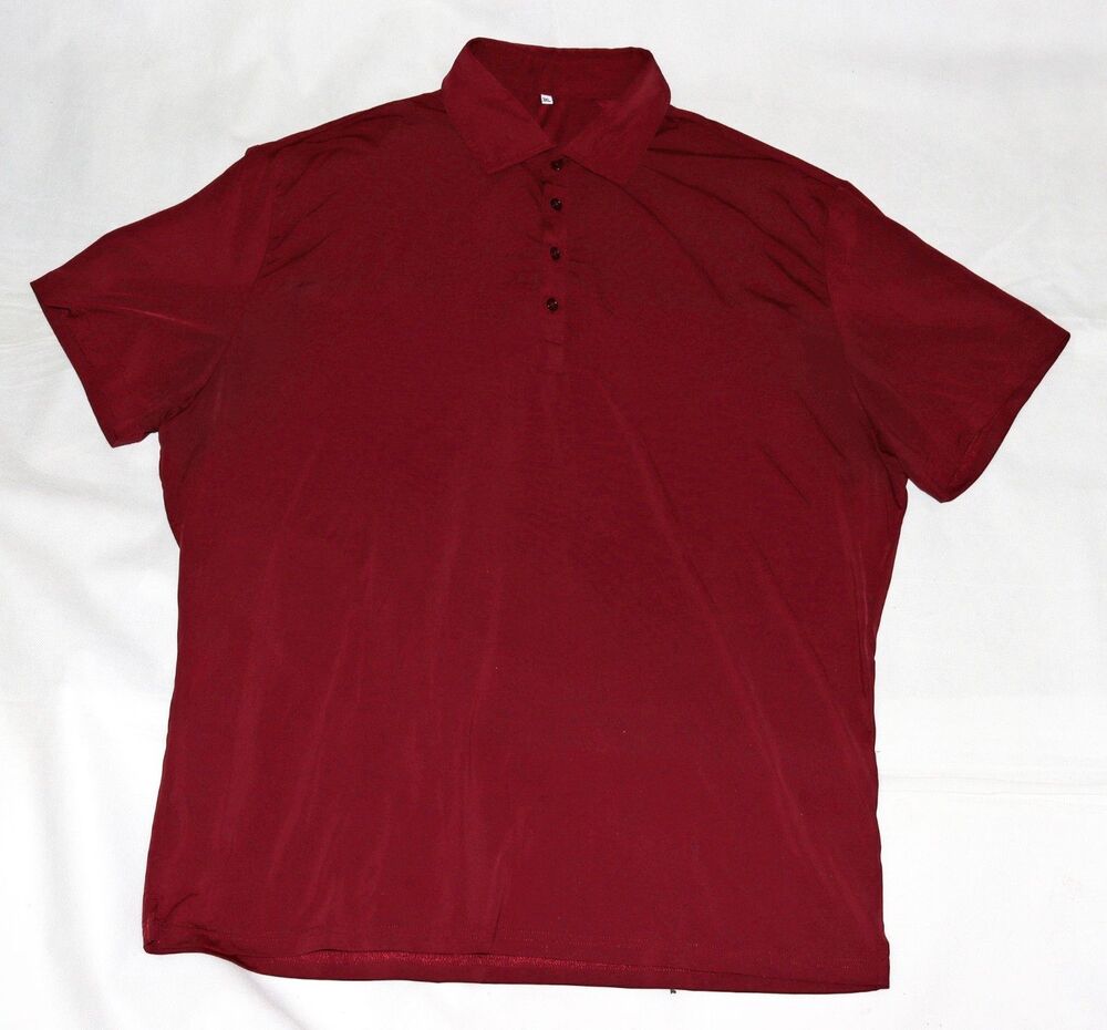 Men's Performance Short Sleeve Burgundy Golf Polo Shirt Size 3XL